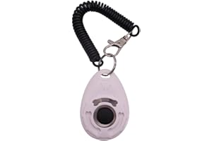 BINQILIN 1 Pièce Clickers pour Chien, Clicker Chien Dressage,Clicker Training, Clicker de Chien avec Grand Bouton pour Pet Training Professional, pour Chiens, Chats, Oiseaux, Chevaux (Blanc)