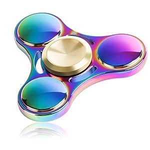 Metal Colourful Tri Fidget Hand Spinner Stress Reducer Durable EDC 
