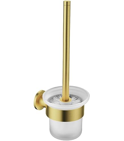 WC-Bürstenhalter Antik-Bronze – Aus Messing, Wandmontage, Inkl. Keramikbecher