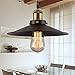Produktbild Vintage Retro Edison Loft Pendelleuchte ,Makion Retro Industrielle Deckenleuchte Glühlampe lackiertem Eisen Regenschirm Shade Land-Art-Lampe für Warehouse Restaurant Theke Attic Buchhandlung Schlafzimmer Flur Hauptdekoration(schwarz E26 / E27)
