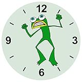 'Cristal Reloj 'Frog de Anfibios de wütend de animales de color verde de verrückt de tortuga...