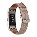 Produktbild Hunpta@ Mode Sport Leder Armband mit Metallverbindern Compatible für Fitbit Charge 2 (Tawny)