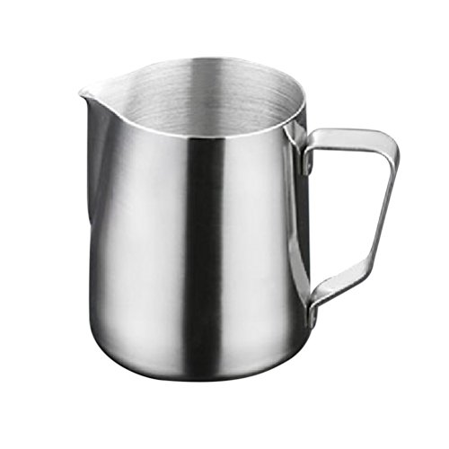 OUNONA 1000ml Milk Pitcher Edelstahl-Milch-Schalen-Aufschäumen von Milch Pitcher Milchkrug OUNONA 1000ml Milk Pitcher Edelstahl-Milch-Schalen-Aufschäumen von Milch Pitcher Milchkrug Bilder