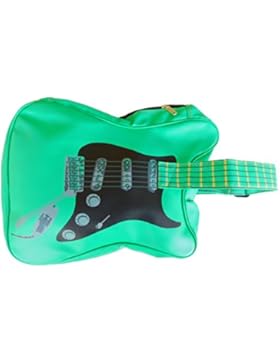 E-Gitarre Vintage Damentasche Schultertasche Handtasche türkis Reissverschluss 39 cm x 29 cm x 9 cm