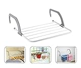 【Diseño de Protección con Material de PP】: Las patas inferiores tienen una tapa de plástico para evitar dañar el balcón, el baño o la ventana mientras se usa.