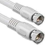 1aTTack.de SAT Antennenkabel 1,5 Meter 2X geschirmt F-Stecker > F-Stecker (vollständig geschirmt) SAT weiß F-F 85db