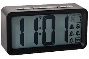 TECHNO LINE Technoline WT 496 nowoczesny budzik z bardzo dużym wyświetlaczem, czarny, 129 x 40 x 67 mm