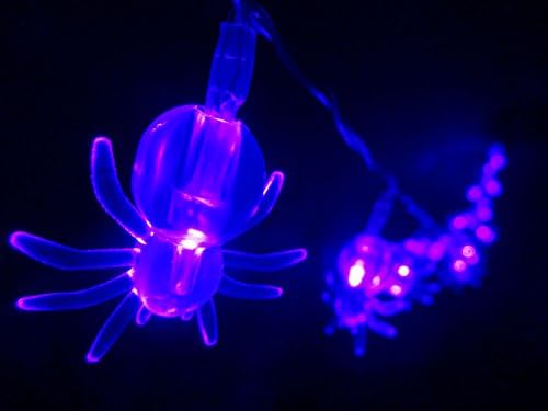 SKKXY Battery Operated LED Fairy String Lights 3d 20 Leds Halloween Themed Art Sculpture Decoration Light-amazing Optical Illusionts and 3d Visualization - Amazing Optical Illusion (Purple Spider)