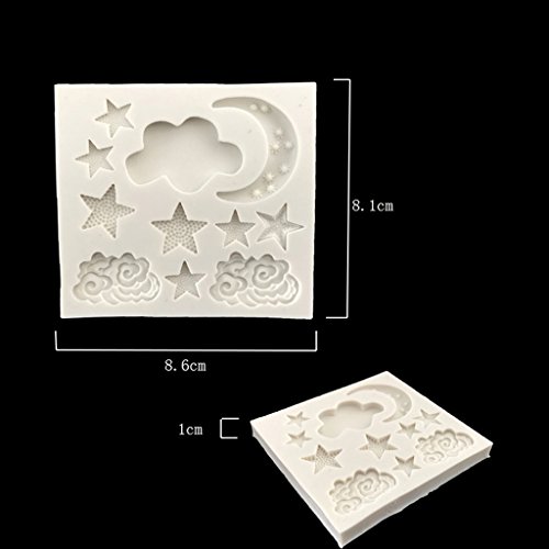 MagiDeal Stern Mond Wolken Silikon Kuchenform Backform Silikon Kuchenform Fondant Mold - 6