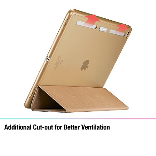 iPad Pro 12.9 (2015 Moell) Hülle, ESR® Auto Schlaf/Aufwachenen Funktion PU Ledertasche mit Translucent Rücken Abdeckung (Silikon Rahmen + Hart PC Zurück) mit Kühlloch Schutzhülle für iPad Pro 12.9 (Braun) - 3