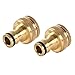 Produktbild 2 Stück 1/2 Zoll und 3/4 Zoll 2 in 1 Messing Garten Schlauchhahn Anschluss Innengewinde Wasserhahn Adapter