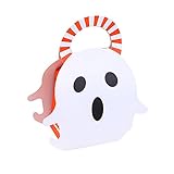 Niedliches Design: Die orangefarbene Tasche mit bunten Griffen, das Muster-Design macht es süß und besonders, geeignet für Trick- oder Leckerli-Spiele und gutes Kostüm-Accessoire für Kinder.