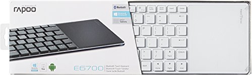 Rapoo E6700 Bluetooth Touchpad Tastatur (Aluminiumgehäuse, deutsches Layout) weiß-blau - 8