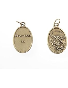 St. Michael Catholic Medaille - Silber Farbe Metall 2cm [Schmuck]