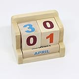 IVEI Minimal Desk Calendar - Perpetual Wooden calendars - Mini Calendar - Office Stationary