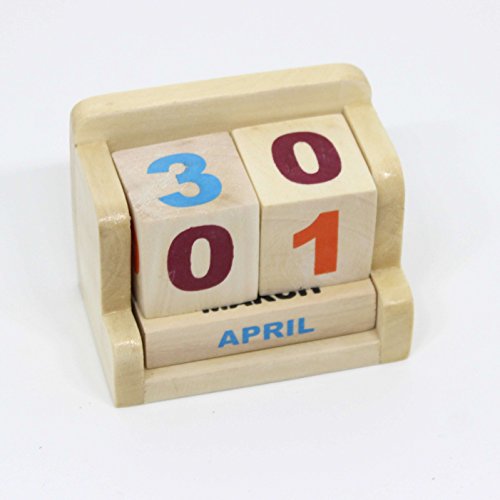 IVEI Minimal Desk Calendar - Perpetual Wooden calendars - Mini Calendar - Office Stationary