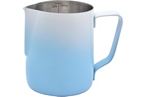 SIPLIV Pichet à vapeur en acier inoxydable pour expresso - Bleu - 350 ml