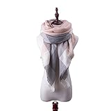 WISH CLUB Frauen Winter Schal Gitter weich Chunky Square Schals Damen warm Schal