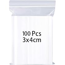 400 sacchetti di plastica sigillabili, 4 x 6 cm, piccoli sacchetti trasparenti con chiusura a cerniera, sacchetti sigillati per campioni, sacchetti di