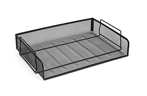 Osco LTSSL-BLK - Bandeja para cartas horizontal de malla metálica, color negro