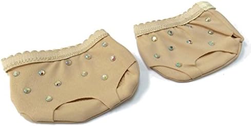 Byjia Belly/Ballet Dance Toe Pad Practice Shoes Foot Thong Protection Dance Socks Costume Gaiters Accessories Three Holes Hot Drilling B S/34~35
