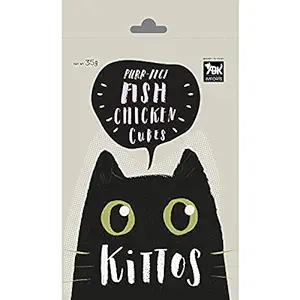 Kittos Fish Chicken Cubes Cat Treats - 35 g Each Pack of 3