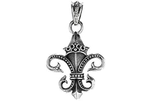 Kiss of Leather Fleur de Lys Pendentif en 925 Sterling Argent Nr.40A