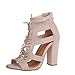 Produktbild Damen Sandalen Stöckelschuhe 2018 Xinantime Rom Gladiator High Block Heels Ankle Riemchen Lace UP Party Schuhe Frauen 11.5cm Schwarz/Khaki 35-42 (EU 39, Beige C)