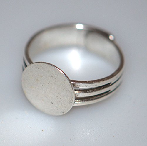 Preisvergleich Produktbild Mit Platin-Ring Runde Ø 12 mm, silber, MegaCrea veilli