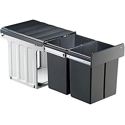 Wesco Profiline Double-Master-Maxi 40 DT 887911-11 Poubelle encastrable, 2 bacs de 20 l, 1 pièce, anthracite