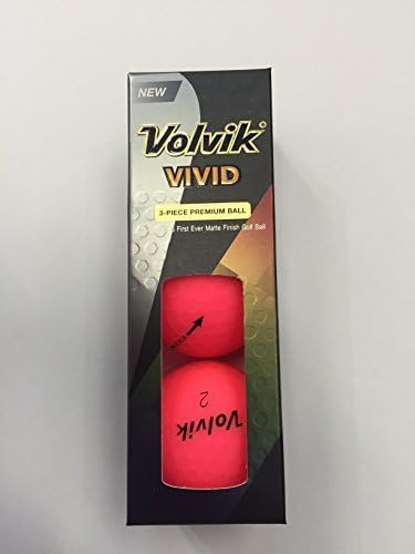 Volvik Vivid Golf Balls Sleeve of 3, Pink by Volvik Vivid