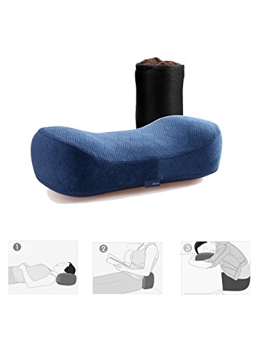 Cuscino da viaggio portatile Memory Foam Cuscini da campeggio per dormire Cuscino di sostegno lombare Cuscino curvo Collo Cuscino per l'escursionismo, campeggio, escursioni all'aperto Beach Travel Car Working CompuClever