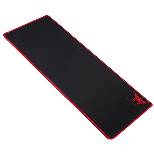 Flyox Großes Gaming Mauspad, Wasserdicht mit Anti-Rutsch-Gummi-Basis (701 * 300 * 2 mm) (Schwarz)