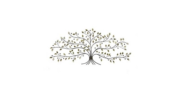 jewelled amber tree wall art