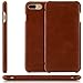 Produktbild zanasta Ledertasche kompatibel mit iPhone 8 Plus und iPhone 7 Plus Premium Flip Case Echt Leder Tasche mit Klappverschluss Glattleder Oberfläche | Curved Vintage Serie Braun