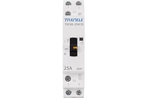 TAXNELE Contactor de CA Manual Modular para el hogar, carril Din, 220v, 230V, monofásico, 2P, 2NO, 25A Contactor de CA doméstico