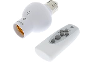 P Prettyia Adaptador de Portalámparas Inalámbrico E27 a E27 con Base de Lámpara de Plástico con Control Remoto