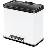 Hailo 0630 – 200, Öko duo plus L, cubo de separaciones, 17 + 9 l), metal, Weiss, 47  x  35  x  44 cm