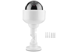 Tosuny Dummy Security Camera, Indoor/Outdoor Waterproof Dummy Dome CCTV Camera Blinking Fake Surveillance Camera With Flashing LED, 360 Degree Rotation