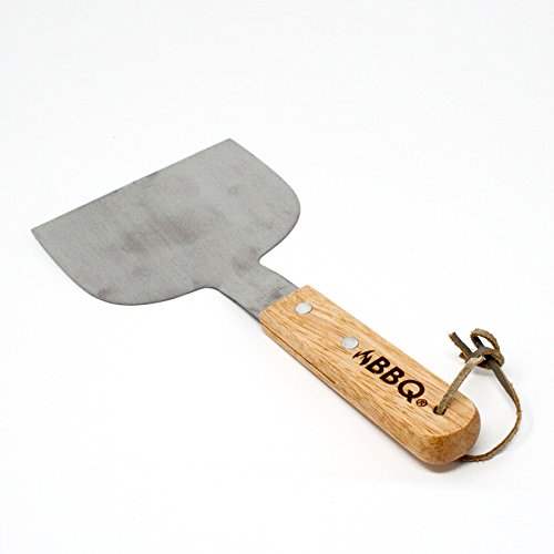 Big-BBQ Grill-Spachtel aus Edelstahl | Grill-Wender mit Holzgriff | XL Grillbesteck 22x11cm - 3
