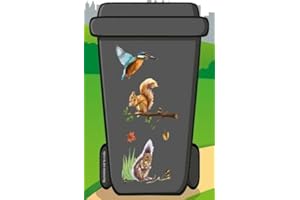 Swan household ® - Multi-Use Wheelie Bin Vinyl Self Adhesive Sticker Kits (Squirrel)