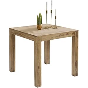 WOHNLING Esstisch Massivholz Akazie 80 x 80 x 76 cm Esszimmer-Tisch