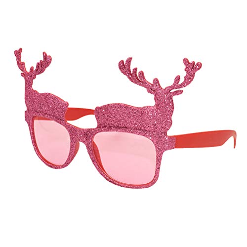 Preisvergleich Produktbild BESTOYARD 3pcs Rentier Weihnachtsbrille Kinder und Erwachsene Weihnachten Party Brillen Requisiten (Pink Base)