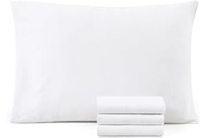 Casa Platino 4 Pack Pillow Cases - King Size 50x90 cm - Pre-Washed 100% Brushed Microfiber with Envelope Closure – Wrinkle Resistant and Soft - White