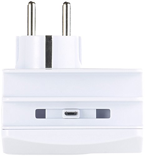 revolt Mehrfachstecker: 4in1-Steckdose, 2x USB, 1x Micro-USB, Smartphone-Ablage, 2,1 A, 10,5 W (Steckdosenadapter)