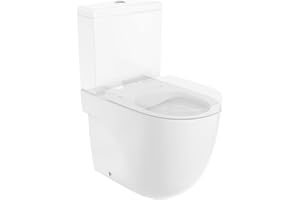 Roca,Meridian,Taza compacta con salida dual para inodoro de tanque bajo Rimless,Blanco,370mm x 600mm x 790mm,A34224L000