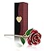 Produktbild 24K Gold Rose Blume, U-Kiss Echte Rose Mit Echten Geen Blatt In Geschenkbox Mit Klarem Display Stand Beste Blumengeschenk für Frau Freundin Geburtstag Muttertag Hochzeitstag Jahresta (Rote Blume)