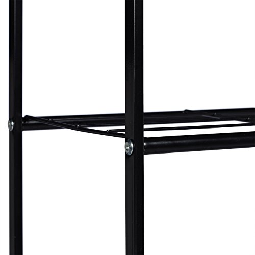 Relaxdays Schuhregal SANDRA mit 5 Ebenen, Schuhablage aus Metall, mit Stiefelfach, für 16 Paar Schuhe, HBT: ca. 101 x 85 x 26 cm, mit Griffen, schwarz - 4