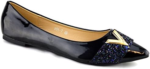 Ladies Womens New Slip On Evening Wedding Flat Ballerina Pumps Shoes Size 3-8 - Black - UK 5