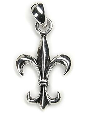 Schmuck Anhänger Lilie 925 Silber Fleur de Lys Mittelalter